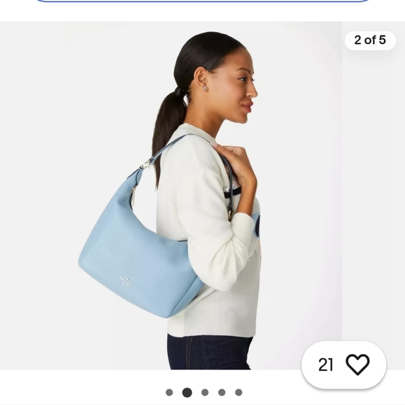 NWT Kate Spade Leila Bag. Pebble Leather in Light Blue - Picture 2 of 6